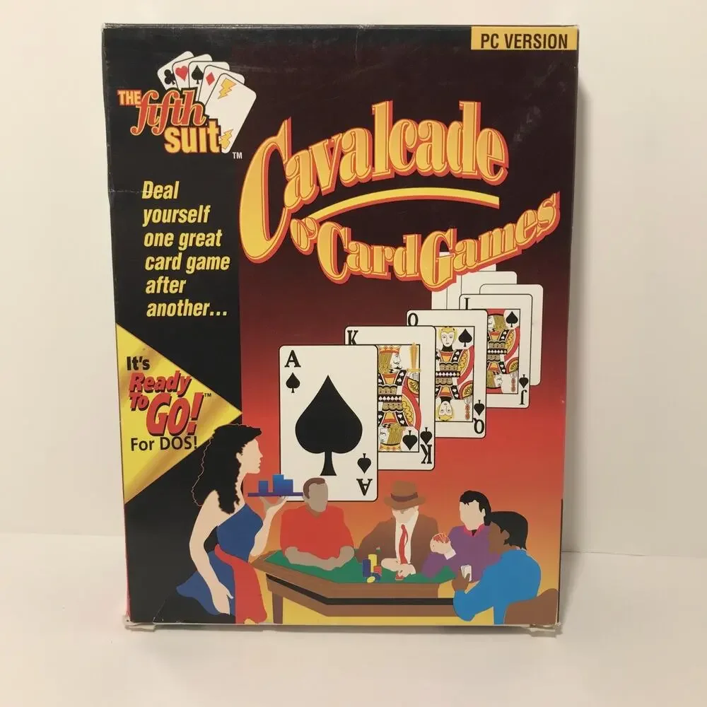 2 Vintage Big Box PC Games Casino And Cavalcade Card Games. Preowned As Seen